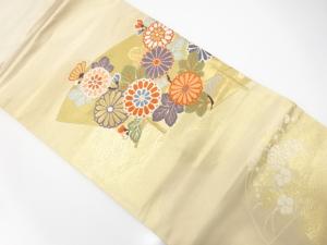 地紙に菊模様織り出し 名古屋帯